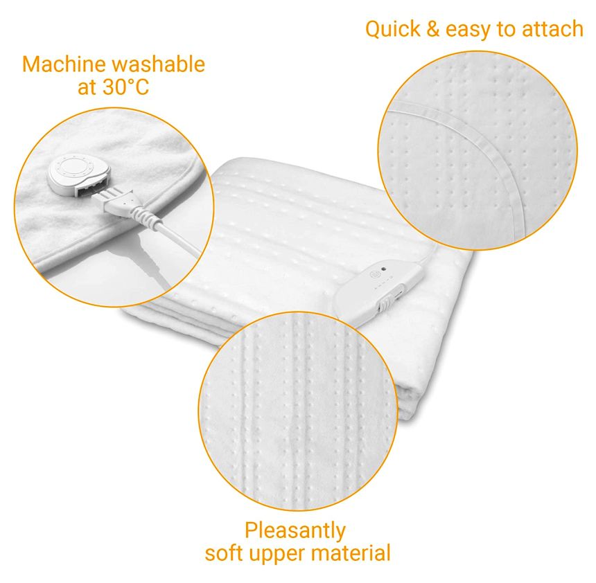 Lo scaldaletto elettrico MEDISANA HU 674 è realizzato in tessuto morbidissimo, lavabile, ed è inoltre dotato di fasce elastiche agli angoli, per poter essere fissato comodamente al vostro materasso